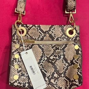 Hammitt Snake Print Crossbody Bag - Black and Brown - Tony small Domino Snake